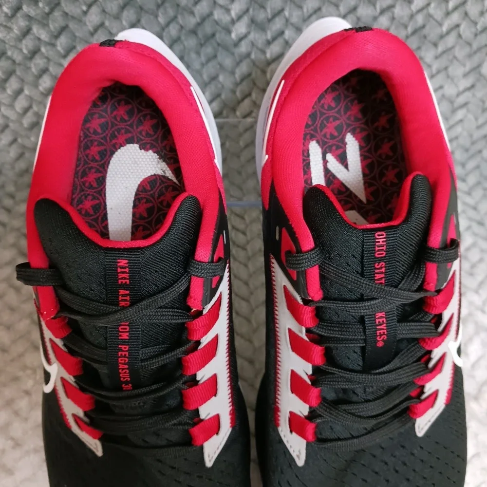 Nike Air Zoom Pegasus 38 Ohio State Red Black Men's Walking Running Shoes Sz 8.5